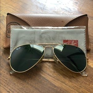 Original RayBan Aviator, Classic Gold/Green 55MM